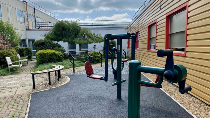 The outdoor gym is a fantastic new space for staff at the hospital