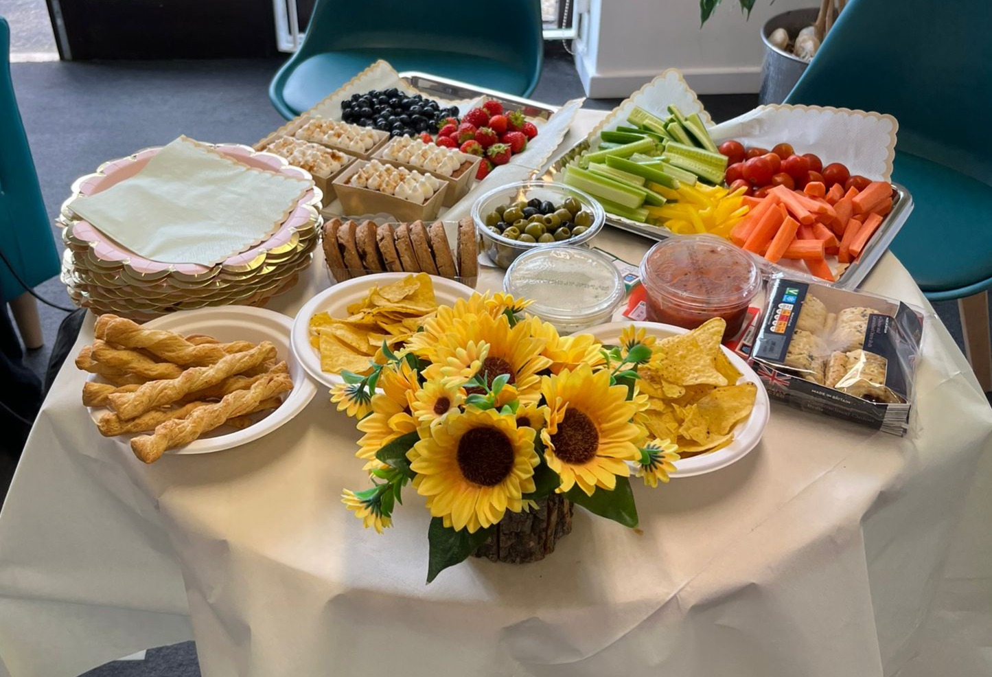 A beautiful spread and decorated table.